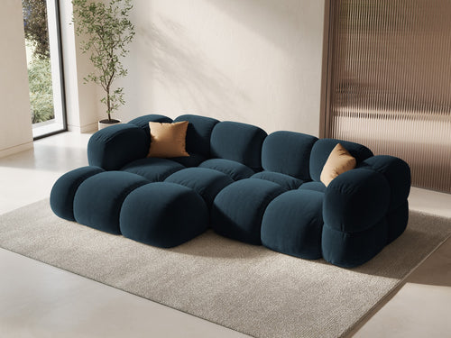 Cosmopolitan Design linker hoekbank Loretto 3-zits, flueel diepe olie - 147x250x68cm