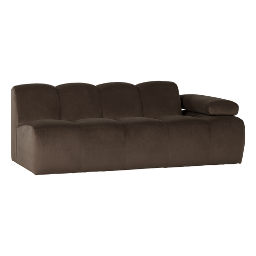 WOOOD 2-zits bank arm rechts Mojo - Velvet - Bruin - 74x204x97