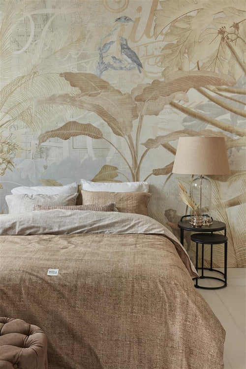 Riviera Maison dekbedovertrek Coughton Court - 140x200/220 cm - donker zand