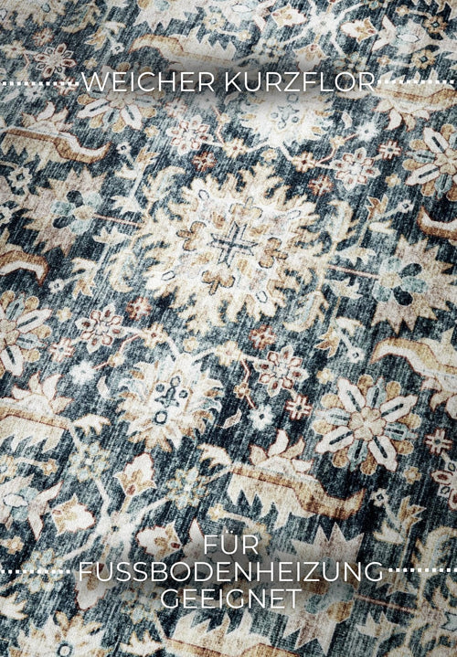 ELLE Decoration Imagination Shortpile Rug Saveh Blue Cream 200x290 cm - vtwonen shop