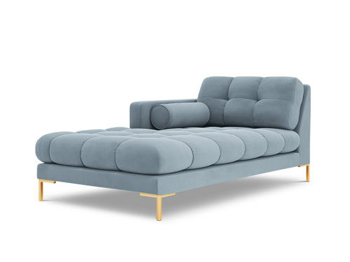 Cosmopolitan Design linker meridiaan Bali flueel, lichtblauw - 185x102x75cm