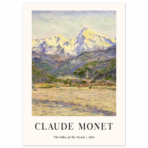 Artfulprints Poster Claude Monet - The valley of the Nervia   - 50x70 cm - Bruin