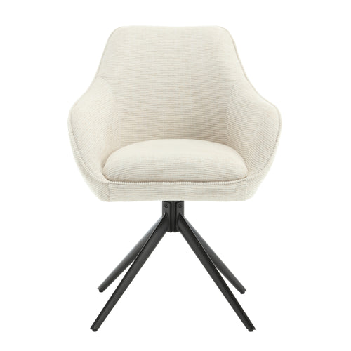 Livingfurn eetkamerstoel Thomas Sand - wit - stof - set van 2 - vtwonen shop