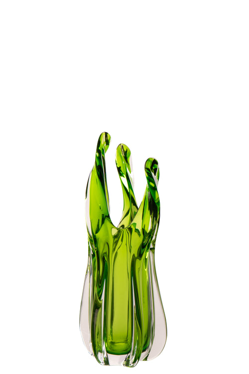 J-Line vaas Serena - glas - groen - small