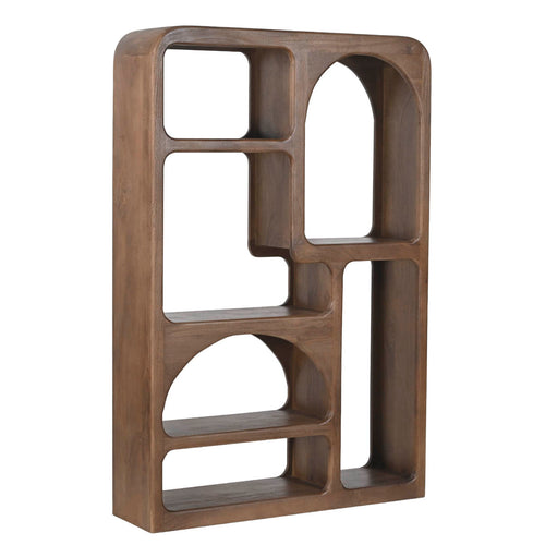 Giga Meubel Vakkenkast Yuki - Donkerbruin Hout - 120x34x180cm