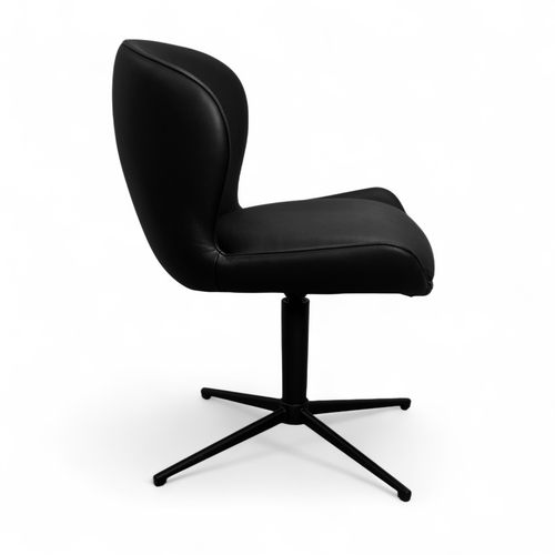 Furnhouse eetkamerstoel Nicklas - Zwart - Leer - Set van 2
