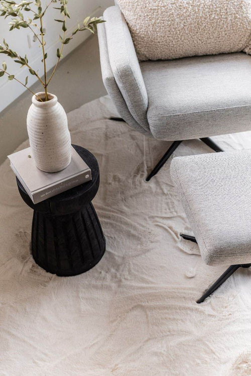Interieur05 Rond Zacht Hoogpolig Vloerkleed Lux Creme - 200 x 200 cm - vtwonen shop