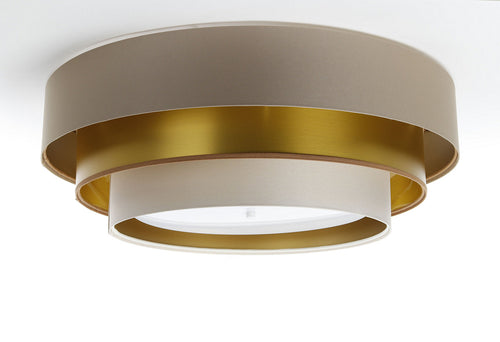 bpskoncept plafondlamp Triniti - beige satijn - goud - Ø 60 cm