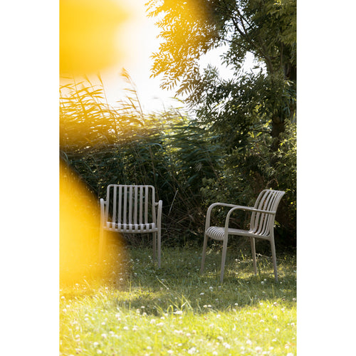 Housecraft Living Amae Tuinstoel Armleuning Kunststof Beige - Set van 4