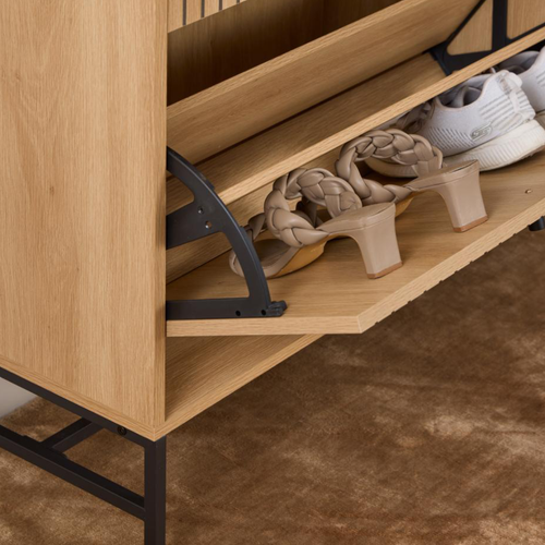 Rebellenclub Schoenenkast Risley - 99 x 140 cm - Licht Eiken