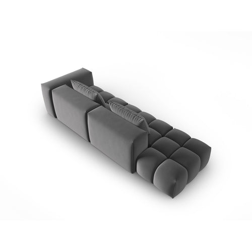 Cosmopolitan Design - Linker modulaire bank Verona 4-zits, flueel warm grijs - 85x265x70cm