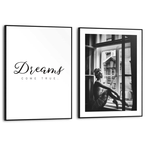 Reinders Dream Lady schilderijen set -  zwart - slaapkamer - 40x30cm