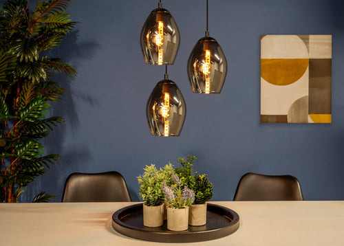 Stars of Light hanglamp Estanys - e27 - ø45 cm - grijs/zwart
