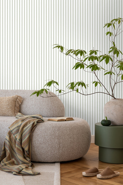 Sanders & Sanders behang geschilderde strepen lichtgroen - 50 x 900 cm - 935402