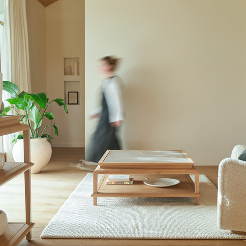 Tikamoon Vierkante salontafel van massief teak - Naturel - vtwonen shop