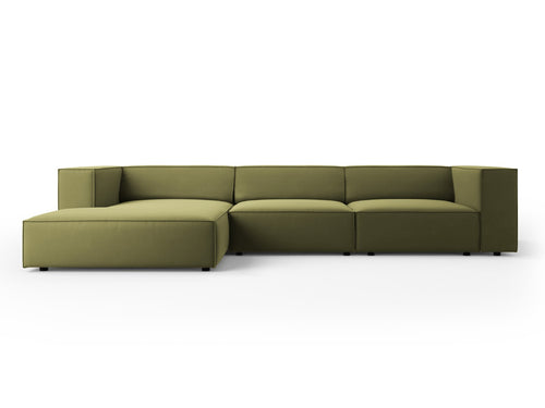 Cosmopolitan Design linker hoekbank Arendal 4-zits, flueel, lichtgroen - 166x284x70cm