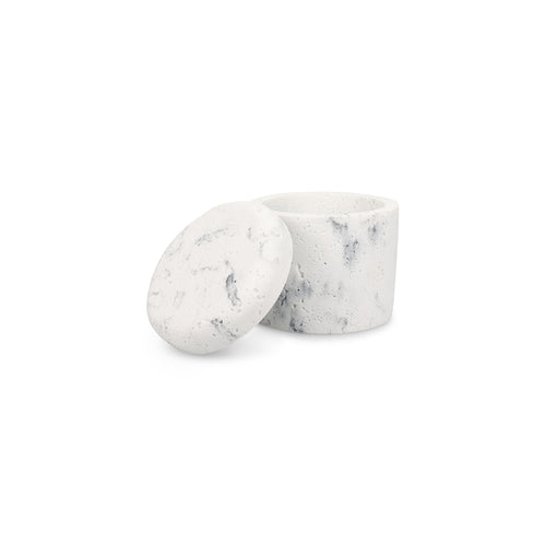 S|P Collection - Opbergpot 9,5xH9,5cm marble white Suds