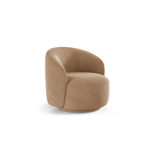 Cosmopolitan Design - Draaistoel Savona flueel zand - 83x86x76.5cm