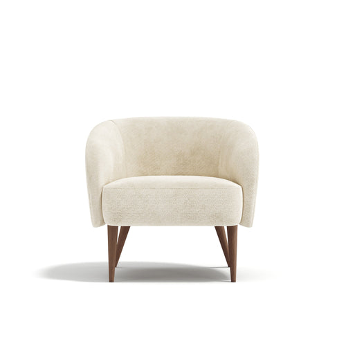 Premium Interiors - Fauteuil MILO - krullend fluweel crème 73.5cm