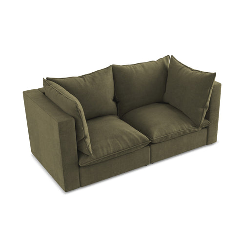 LaMiaSofa Tweezits modulaire bank Ravenna - textuurstof - olijf - 180x90x77