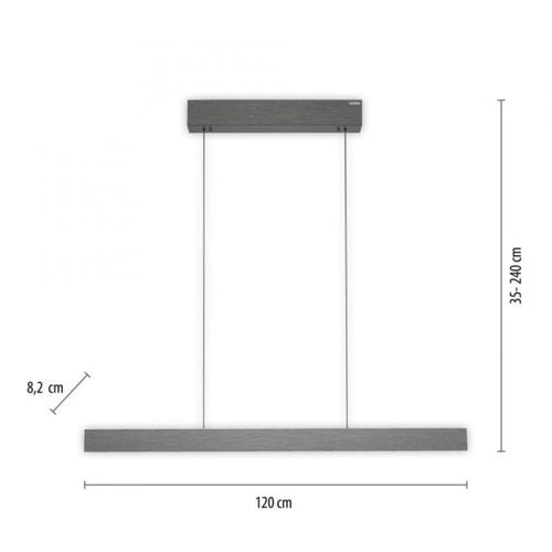 Neuhaus PURE hanglamp e-Lift - 2 lichts - 120  x 240   cm - antraciet
