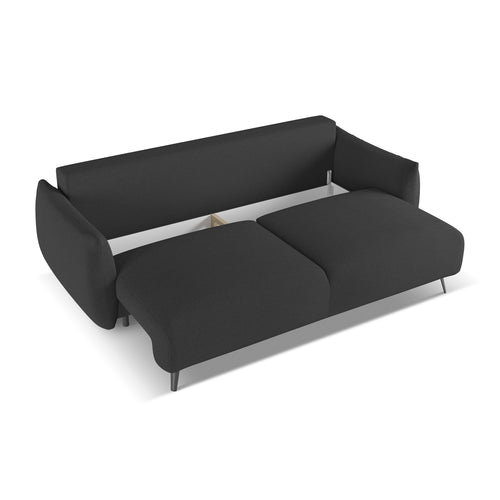 LaMiaSofa 3-zits slaapbank Genova - chenille stof - antraciet - 230x105x86