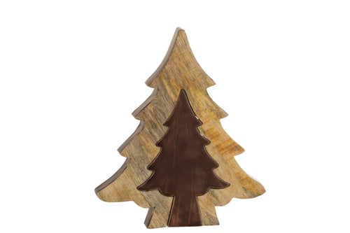 J-Line kerstdecoratie Boom Puzzel - hout - bruin/naturel - large - vtwonen shop