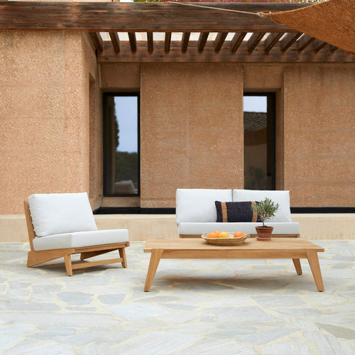 Tikamoon Lage tuintafel van massief teakhout - Lichtbruin - vtwonen shop