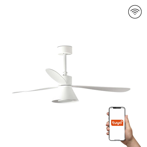 Faro Amelia Grote 3-bladige matwitte lamp met licht 2700-3500-5000K Tuya Smart System