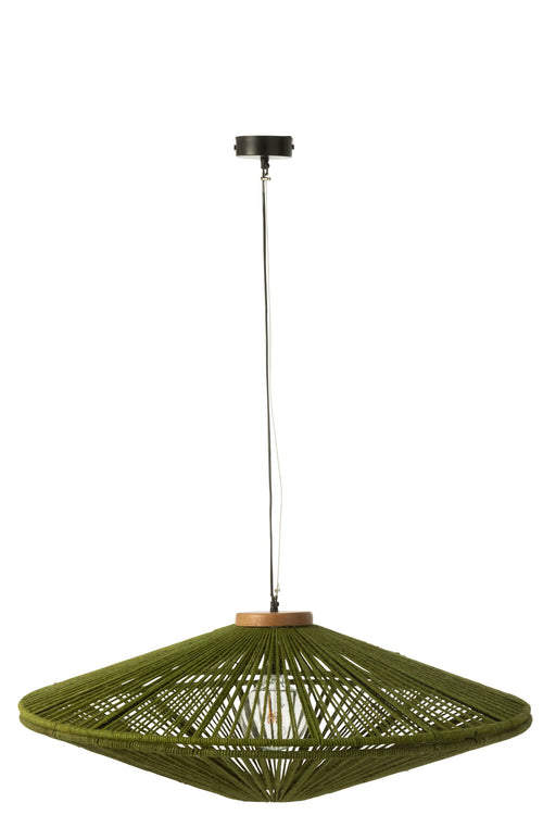 J-Line hanglamp Ovni - ijzer/jute - groen - large