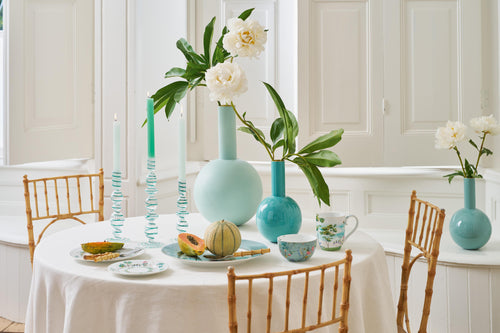 Pip Studio - Kandelaar - Licht Blauw - Glas Swirl - 28cm - vtwonen shop