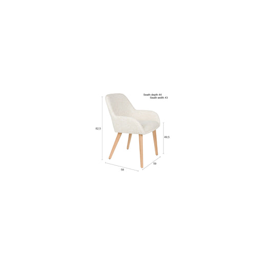 Housecraft Living Loua Eetkamerstoelen Off-White - Set van 2 - vtwonen shop