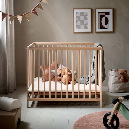 Petite Amélie Baby box Nois – 95x75 cm – Naturel – 4 wielen met rem – In 3 hoogtes verstelbaar - vtwonen shop