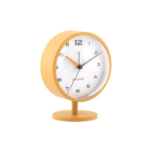 Karlsson wekker Brisk Dome - geel - 6.5x11x13.8cm