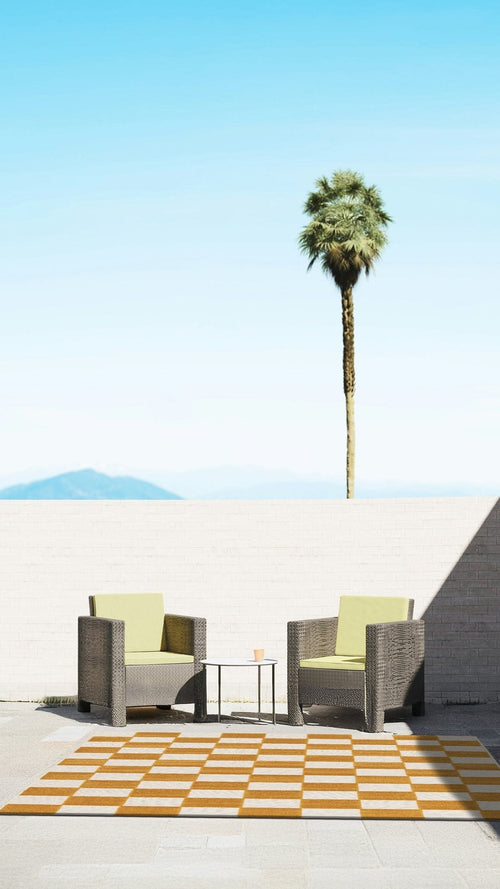 AFK Living vloerkleed Kleine Tegels - voor binnen en buiten - geel - 160 x 230 cm - vtwonen shop