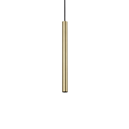 Ideal Lux ULTRATHIN Ronde 40cm LED slanke hanglamp plafondlamp satijn messing 3000K
