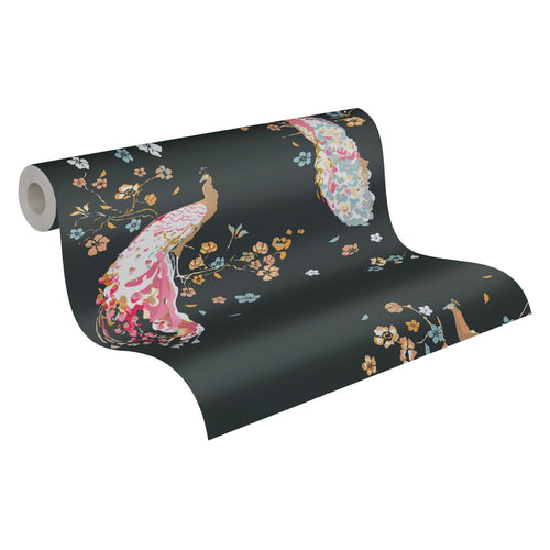 Livingwalls behang vogel zwart en meerkleurig - 53 cm x 10.05 m - AS-389061 - vtwonen shop