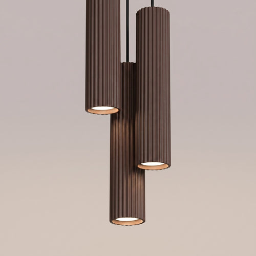 Sollux Lighting Hanglamp KARBON 3P bruin - 19,5x19,5x108cm