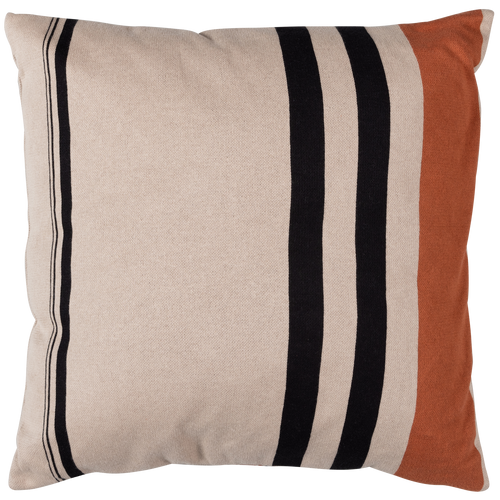 WOOOD kussen Hani - Katoen - Khaki/Zwart - 45x45x10 - vtwonen shop