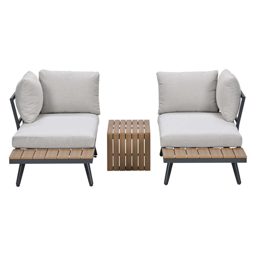 Garden Impressions loungeset Tibo 3-delig - donker grijs