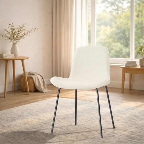 Nolon Nora-Fé Eetkamerstoel Rib Beige - Zwart Onderstel