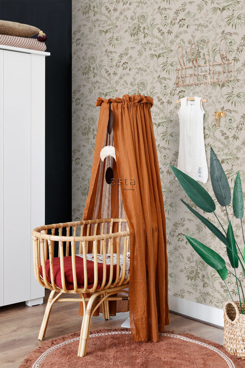 ESTAhome behang vintage bloemen oudroze en olijfgroen - 53 cm x 10.05 m - 139401