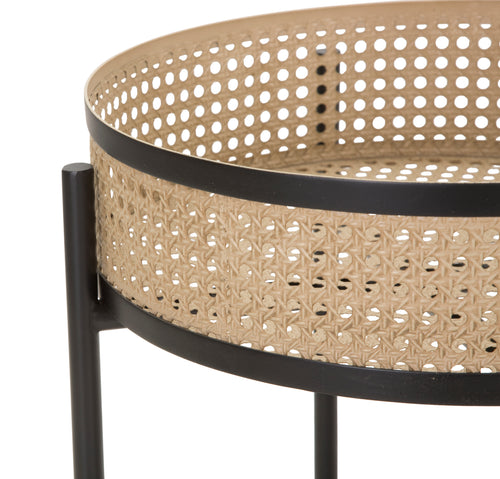 Mauro Ferretti bijzettafel - set van 2 - Ø 40x50-35x40 cm - bruin/zwart