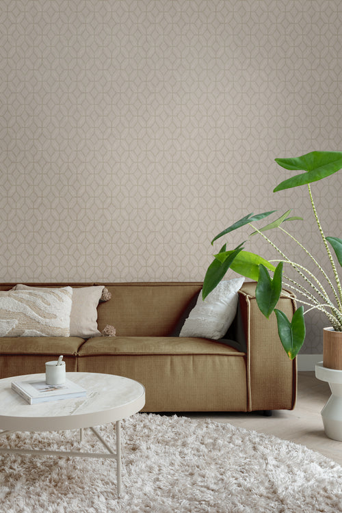 Borastapeter behang grafisch motief beige - 53 cm x 10.05 m - 660549 - vtwonen shop