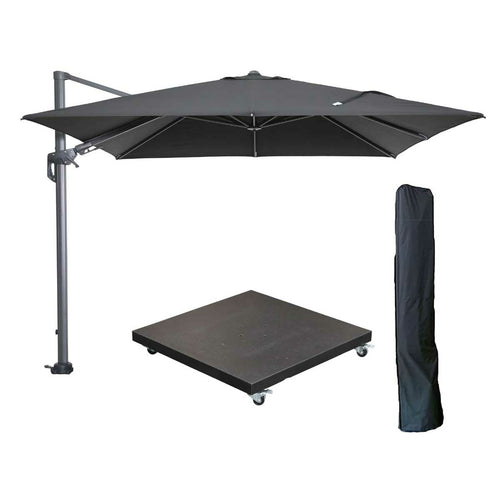 Garden Impressions zweefparasol Hawaii zwart kleur doek 3x3 m incl 90 kg voet en hoes - vtwonen shop