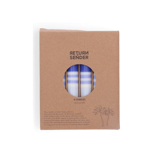 Return to Sender Dinerkaarsen 17 cm Blauw - Set van 6