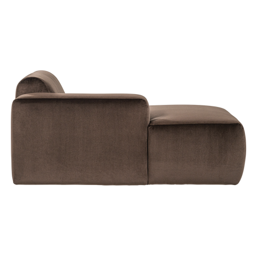 WOOOD chaise longue bank links Mojo Base - Velvet - Bruin - 74x112x162