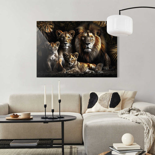 Reinders glasschilderij Leeuwenfamilie - 70x100cm