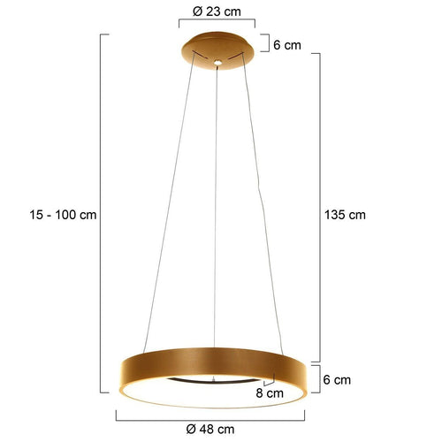 Steinhauer hanglamp Ringlede - 1 lichts - 48x 160 cm - goud - vtwonen shop