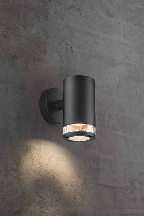 Nordlux Birk Wandlamp Buiten - Ø9cm - GU10 - IP44 - Zwart